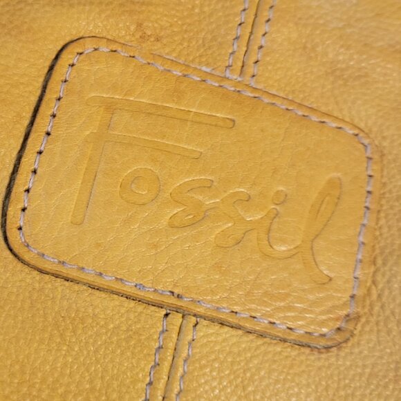 Fossil Leather Crossbody with Cinched Outside Pocket Yellow - Picture 4 of 16
